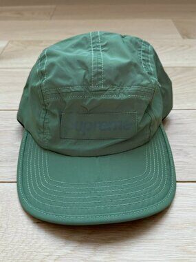NEW Supreme New York 5 Panel Reflective Camp Cap Green SS20 Box Logo